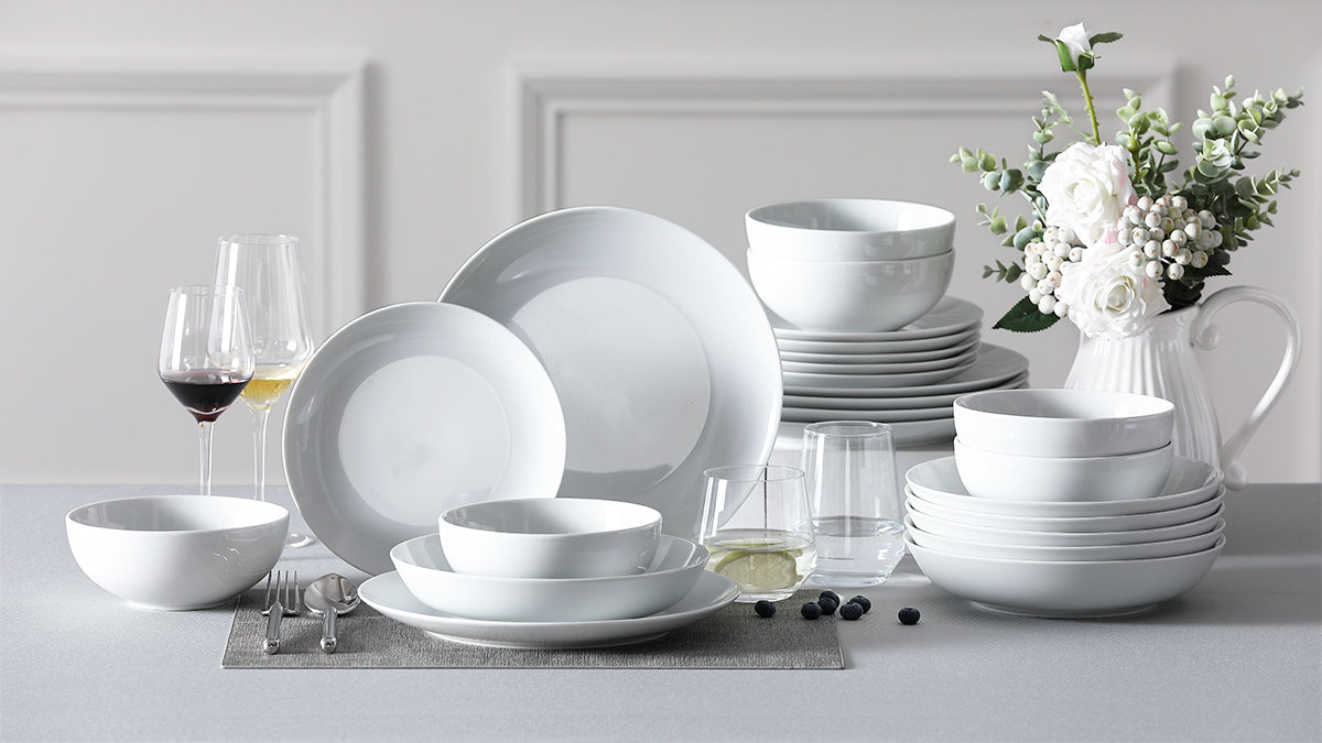 MALACASA Amelia 24-Piece White Porcelain Dinnerware Set, Service For 6  AMELIA-24 - The Home Depot