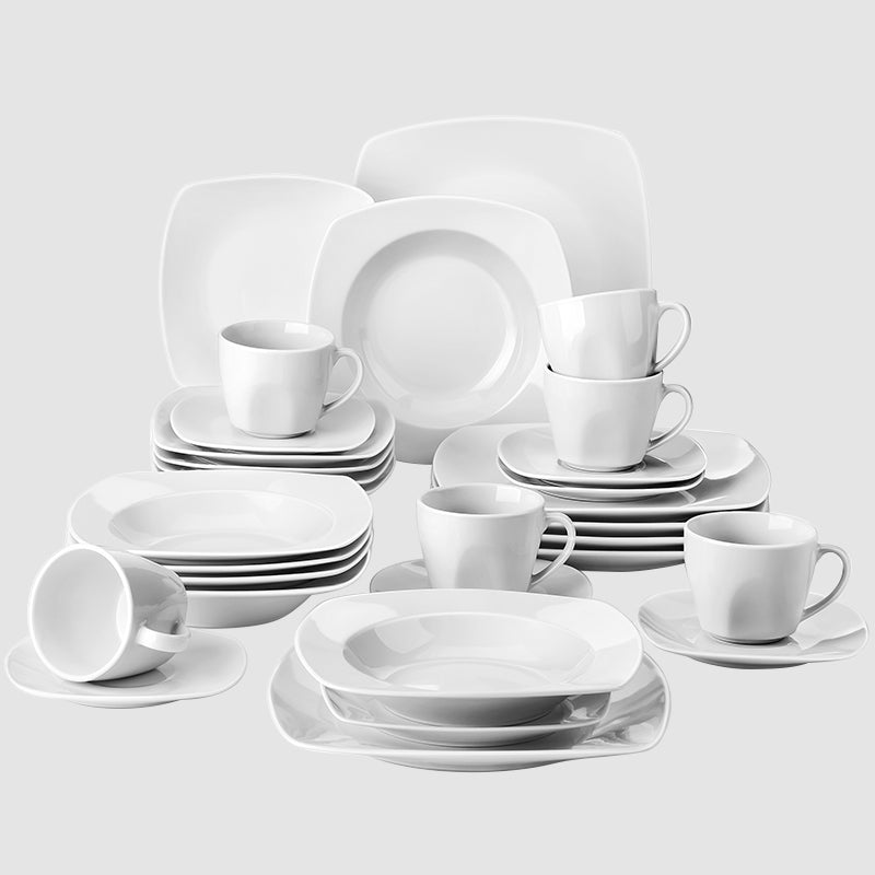 MALACASA Julia 36pcs Porcelain Dinnerware Set Tableware Plate Set