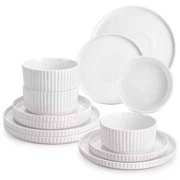Celeste 12-piece ivory porcelain dinnerware set for four#color_ivory-white