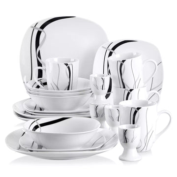 Fiona 20-Piece Dinnerware Set With Elegantly Designed Plates, Bowls, And Mugs, Perfect For Everyday Dining Or Special Occasions.