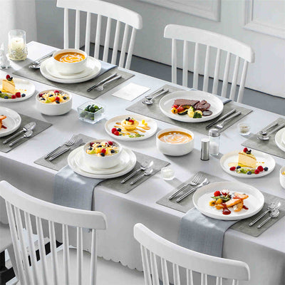 Luna 18 Piece Dinnerware Set - Ivory White#color_ivory-white