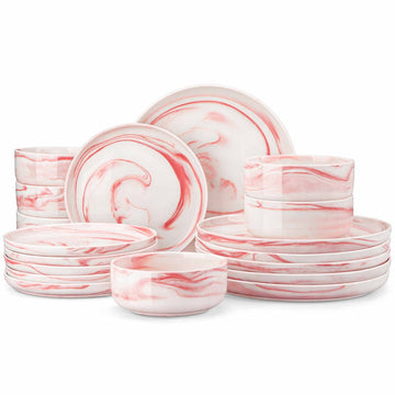 Luna 18 Piece Dinnerware Set - Pink#color_pink