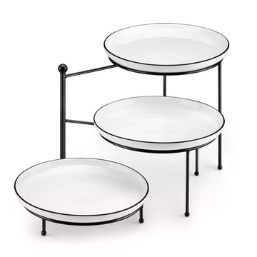White Porcelain 3-Tier Serving Stand
