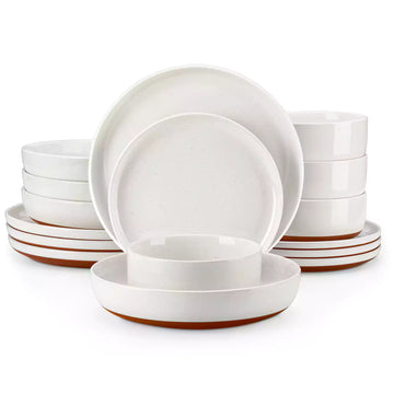 MALACASA Elegant Tara 16 Piece Stoneware Dinnerware Set, Combining Style And Functionality. Durable And Easy To Clean, Perfect For Everyday Meals Or Special Occasions - White#color_white