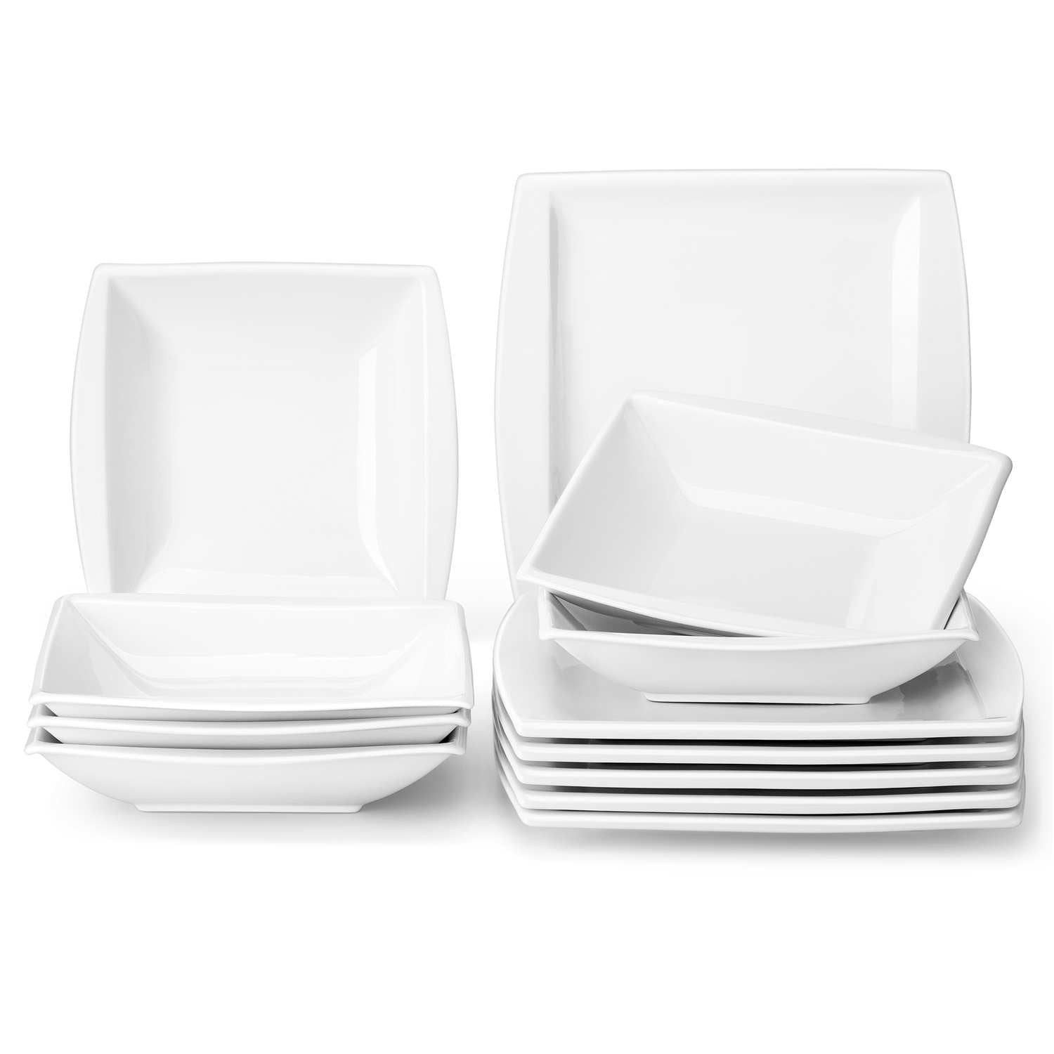 MALACASA Series Blance 6-Piece Ivory White Porcelain Dinnerware