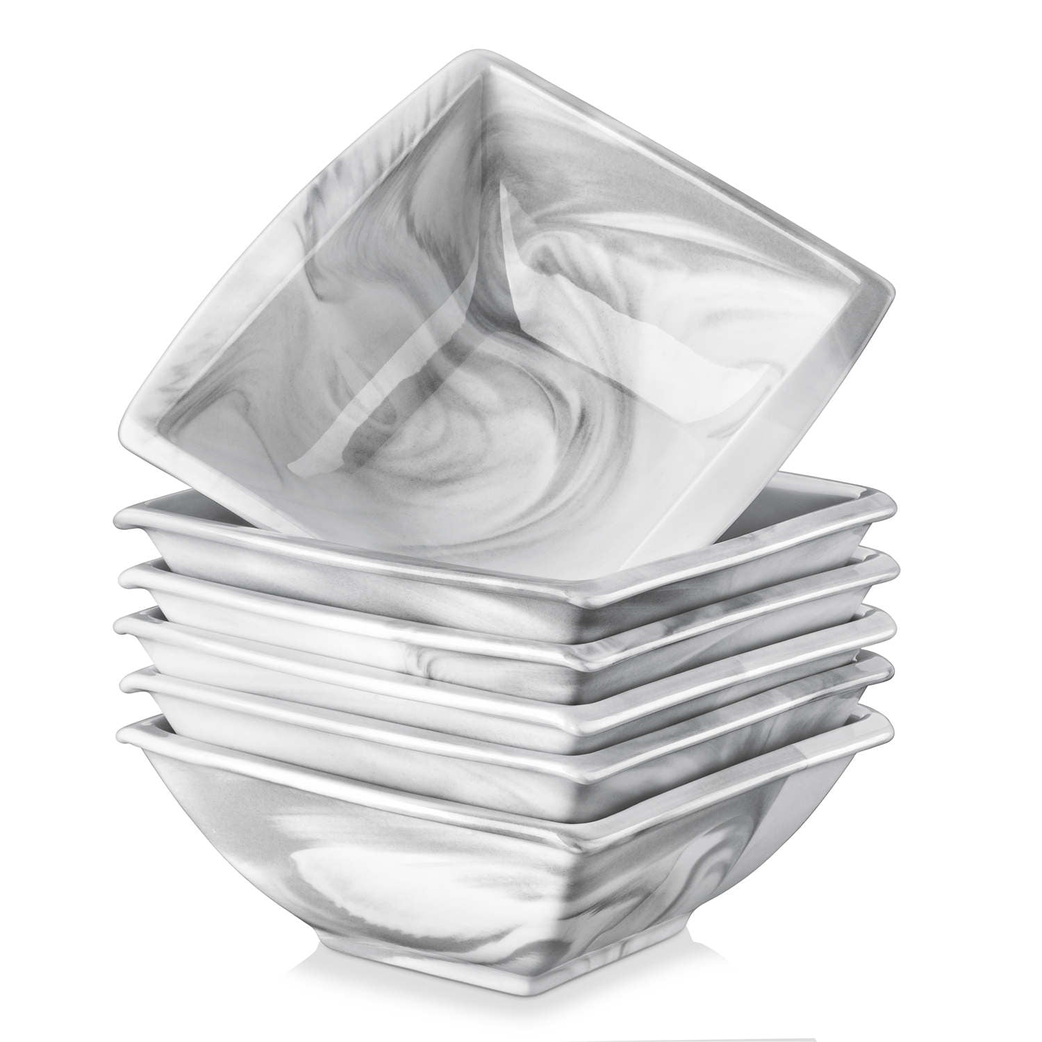 MALACASA Blance Marble Grey 32 Piece Dinnerware Set