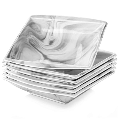 Blance Marble Grey Soup Plates Set of 6