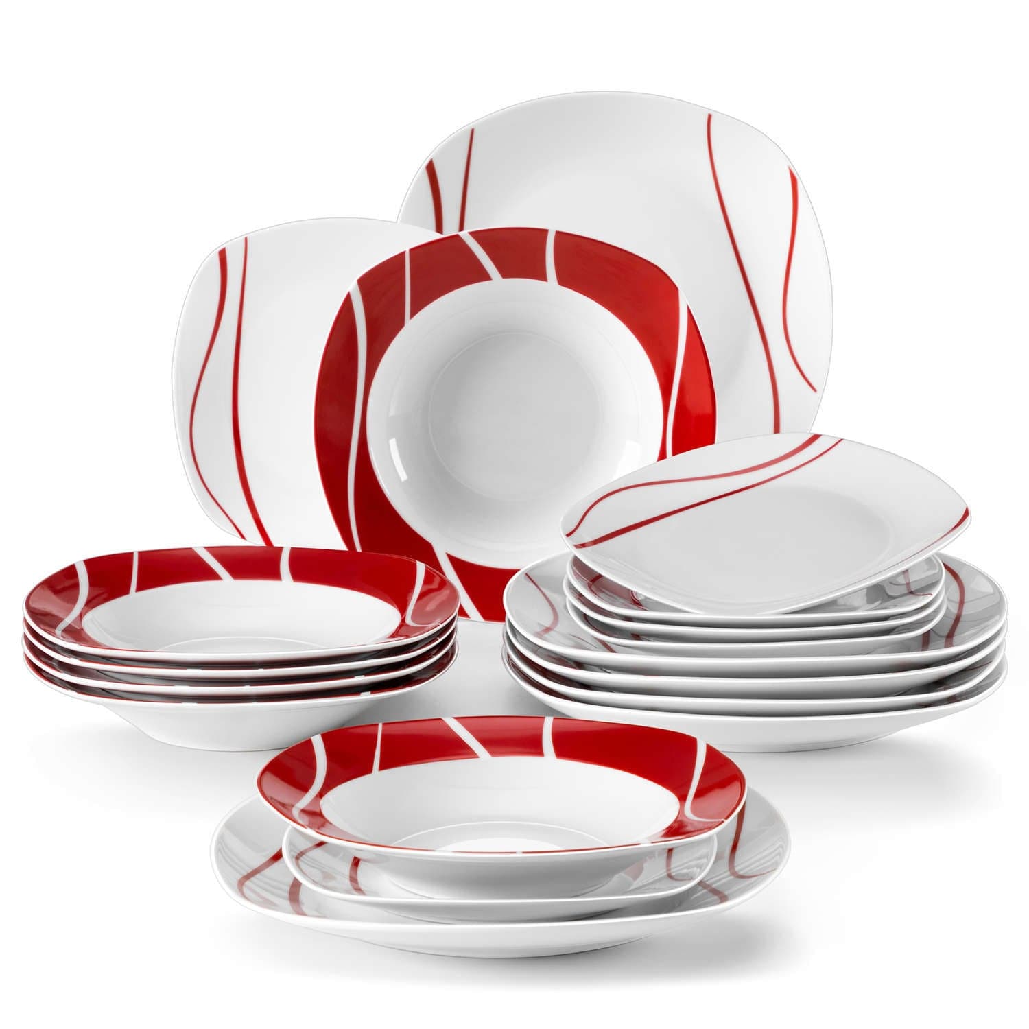 MALACASA Felisa 60-Piece Dinnerware Set Porcelain Tableware Dinner