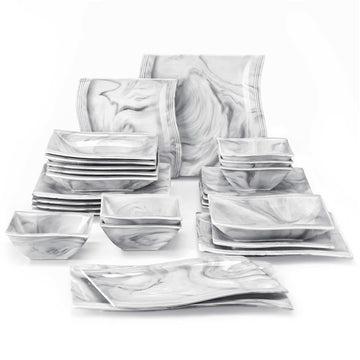 malacasa flora 26 piece dinnerware set#color_marble-grey