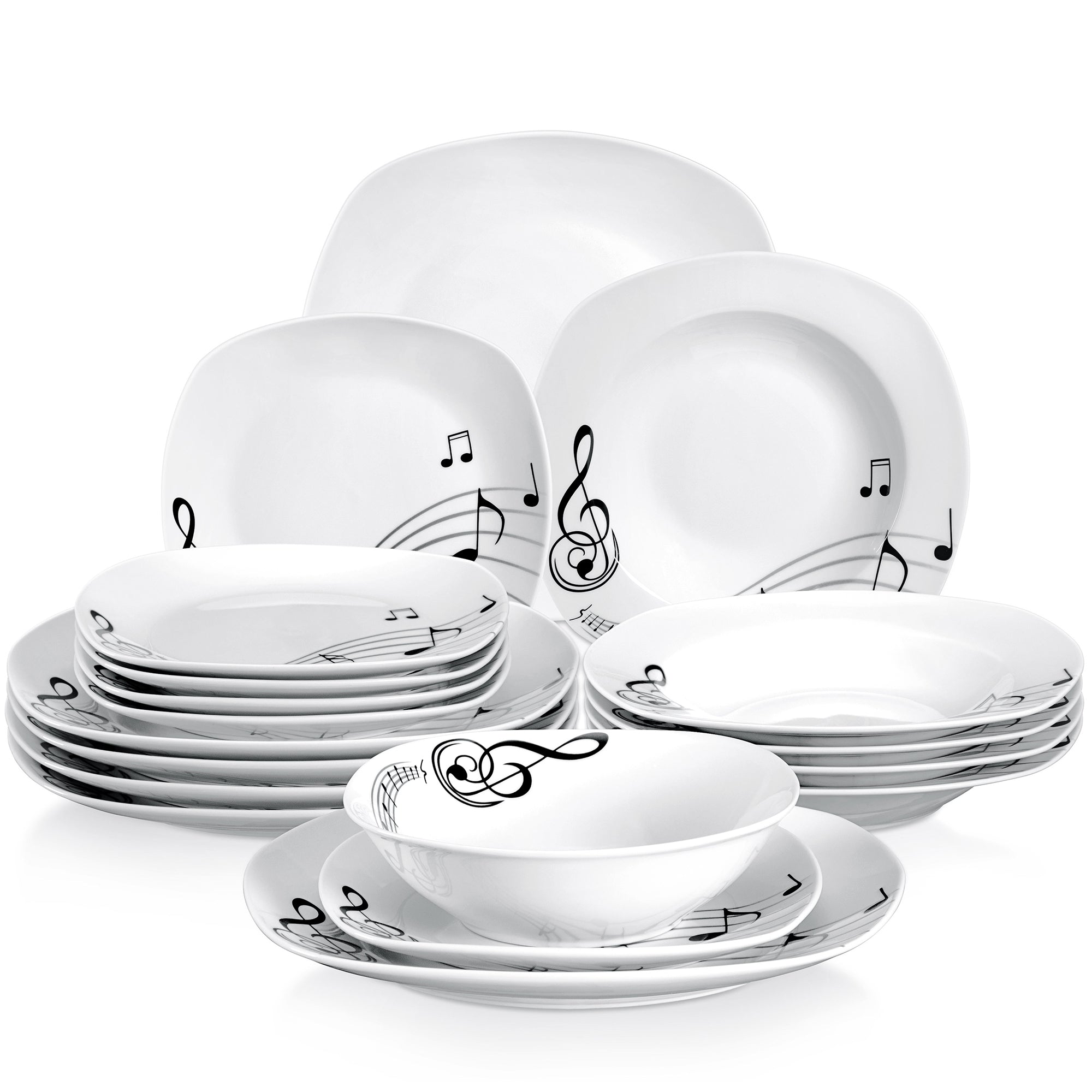 MALACASA 18-Piece White Porcelain Dinnerware in the Dinnerware