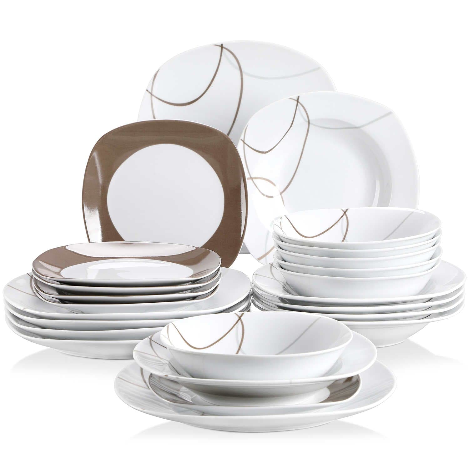 MALACASA Serena Porcelain China Dinnerware Set - Service for 12 & Reviews