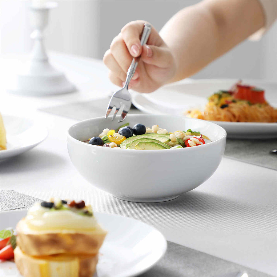 MALACASA Round Amelia 16 Piece Porcelain Dinnerware Set in Off-White