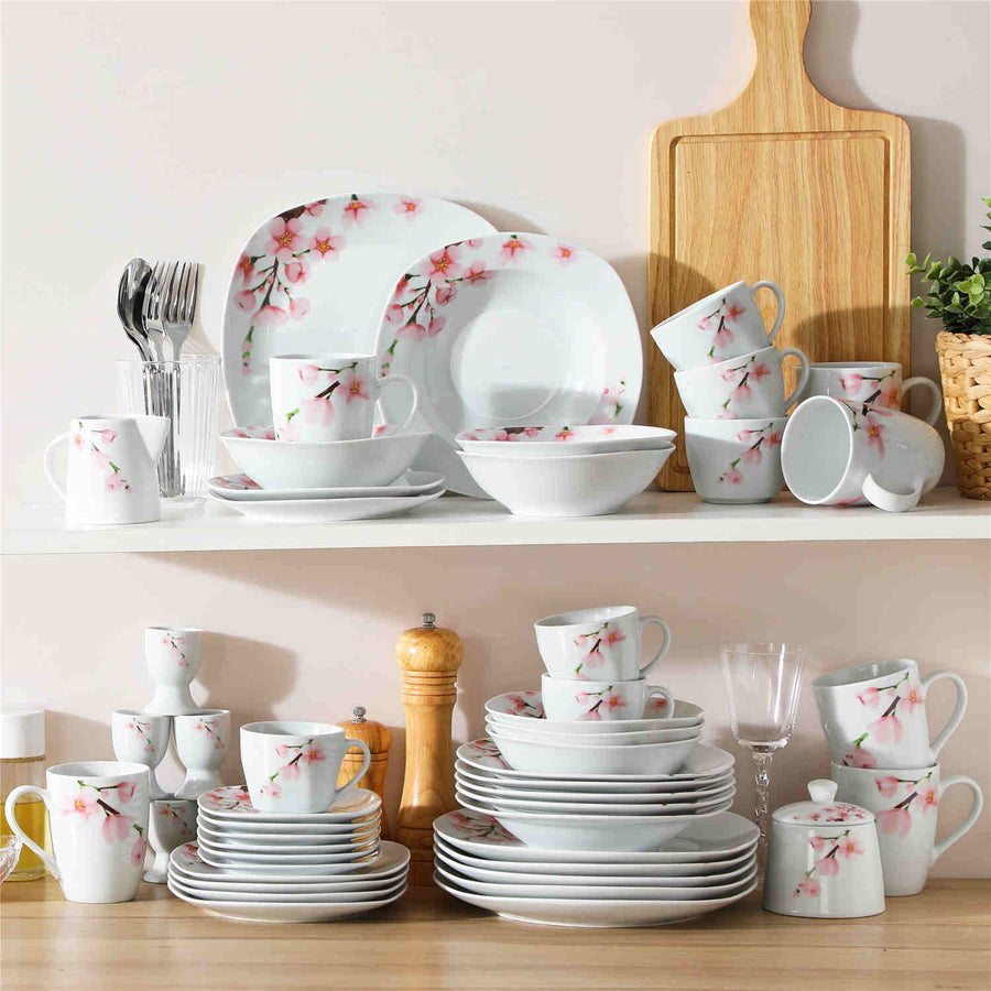 MALACASA Annie 50 Piece Porcelain Dinnerware Set