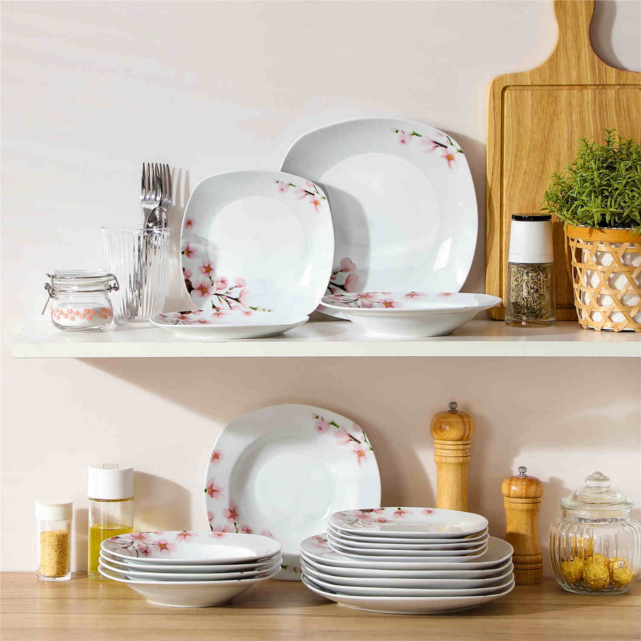 MALACASA Annie 18 Piece Porcelain Dinnerware Set