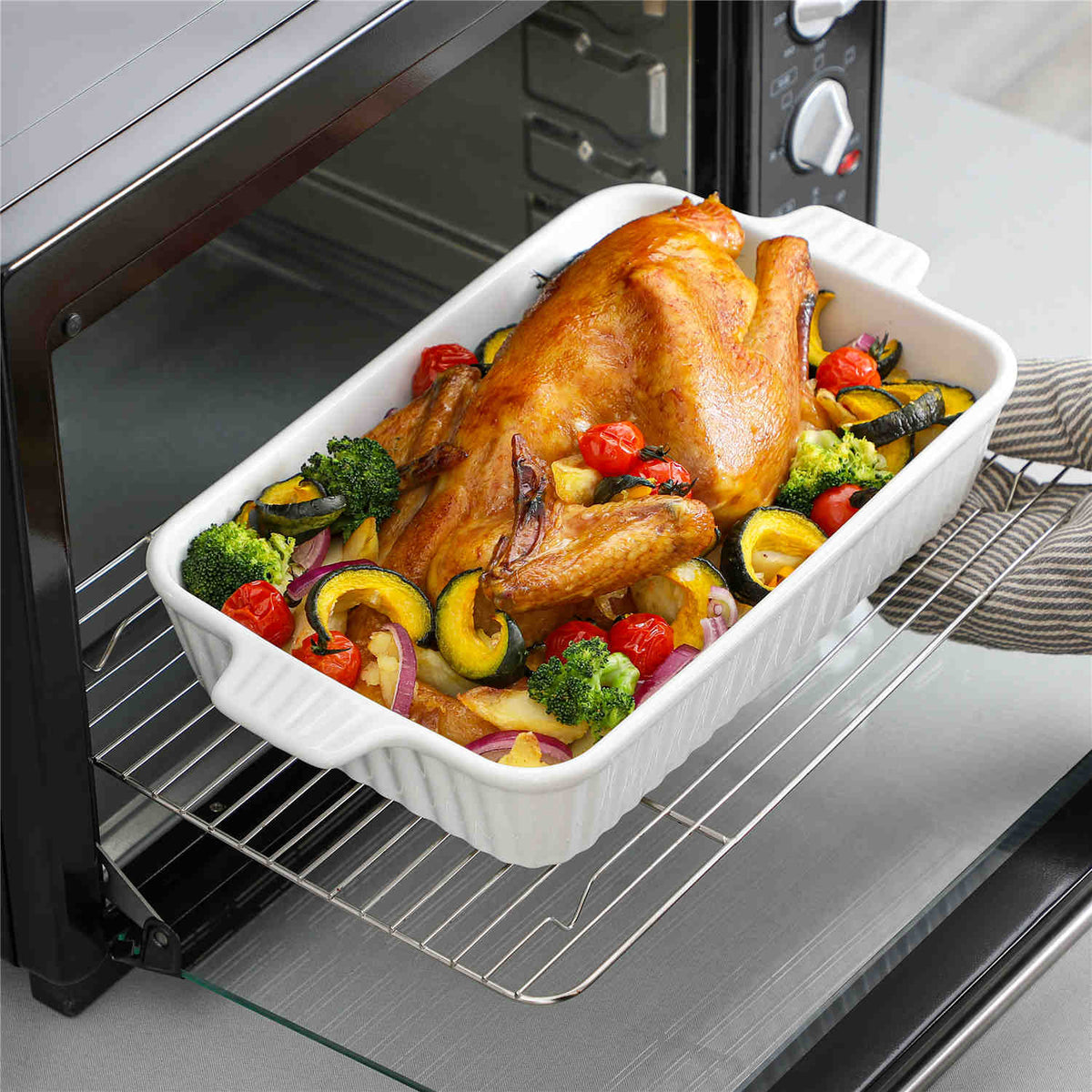 MALACASA White Porcelain Bakeware Set – Timeless Design for Perfect Baking