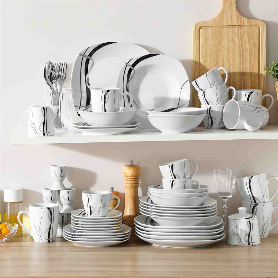 MALACASA Fiona 50 Piece Porcelain Dinnerware Set