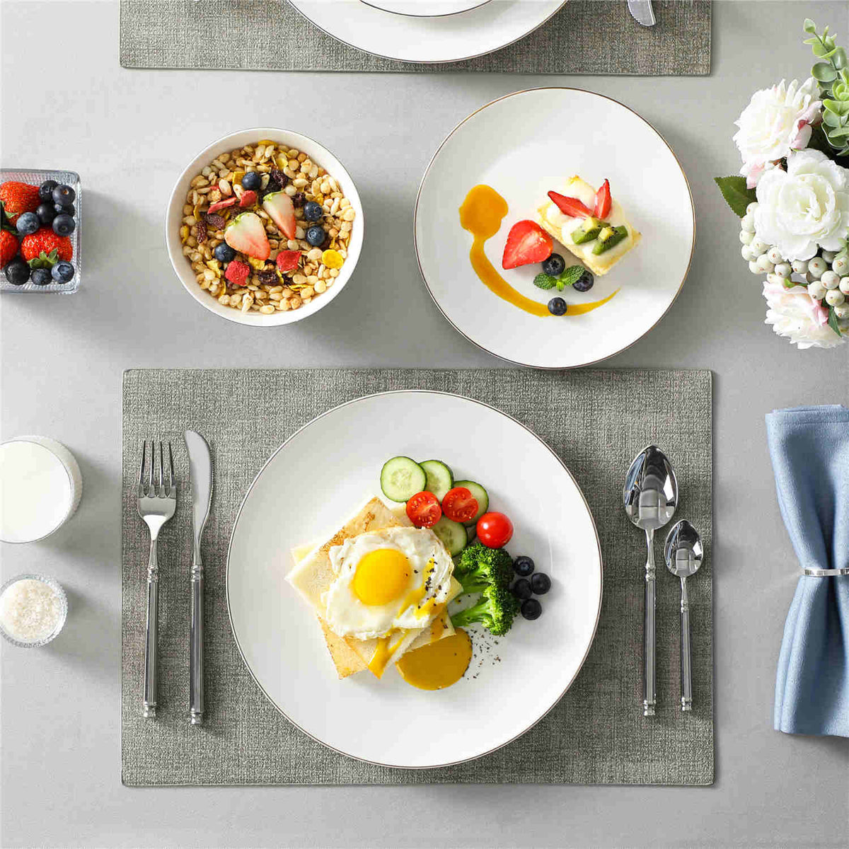 Bone china dinnerware set showing its lightweight, translucent design and surprising strength, highlighting why bone china is worth it for both everyday use and formal dining.