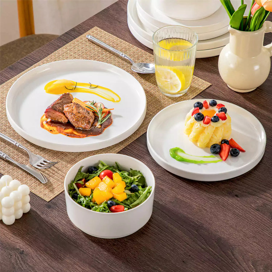 12-Piece Dinnerware Set Offers Sleek, Modern Porcelain for Everyday Use
