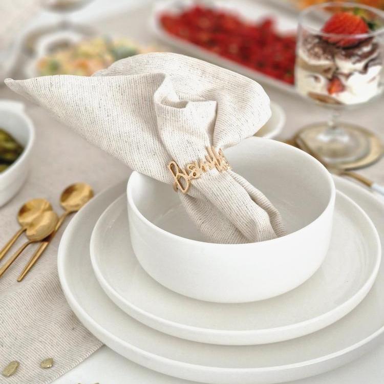 MALACASA Luna white porcelain dinnerware set with minimalist design, featuring bowl, salad plate, and dinner plate