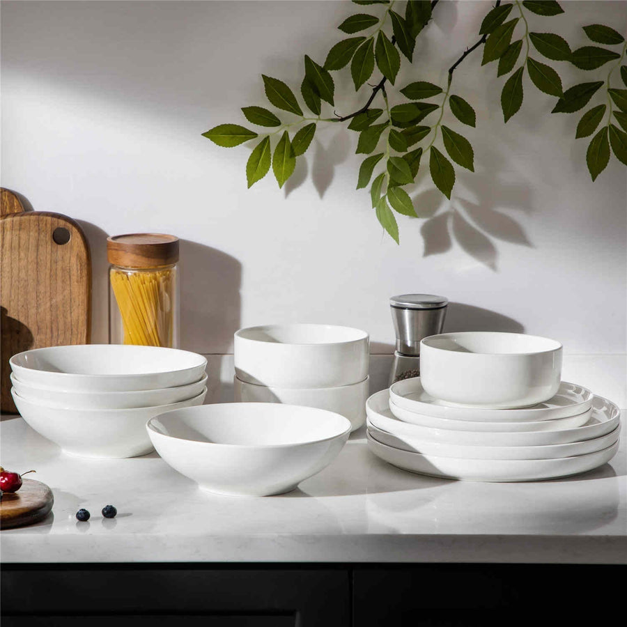 24 Piece Dinnerware Set In White for Small Spaces