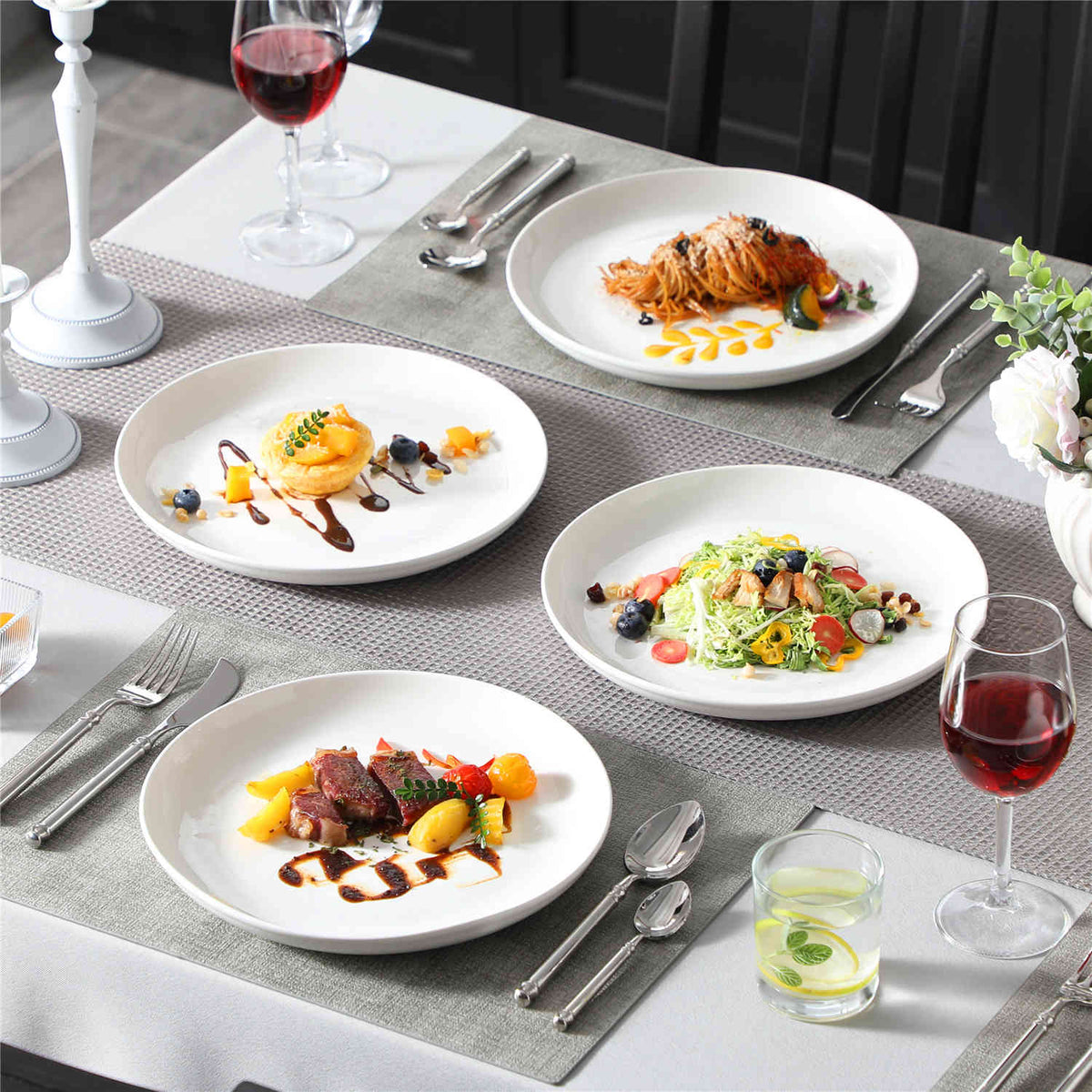 Presenting Beef Stew in Elegant Porcelain Dinnerware as an Autumn Delight