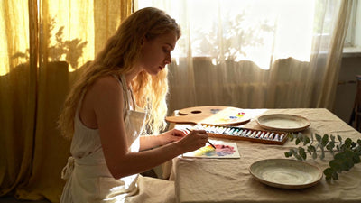 Using Ceramic Plates as Unique Art Palettes for Color Mixing