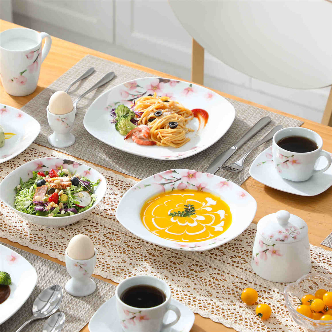 Servizio Piatti Fiona Ceramica 30 Pezzi - 6 Tazze, Piatti Piani, Fondi E Da Dessert Per 6 Persone - Foto 11