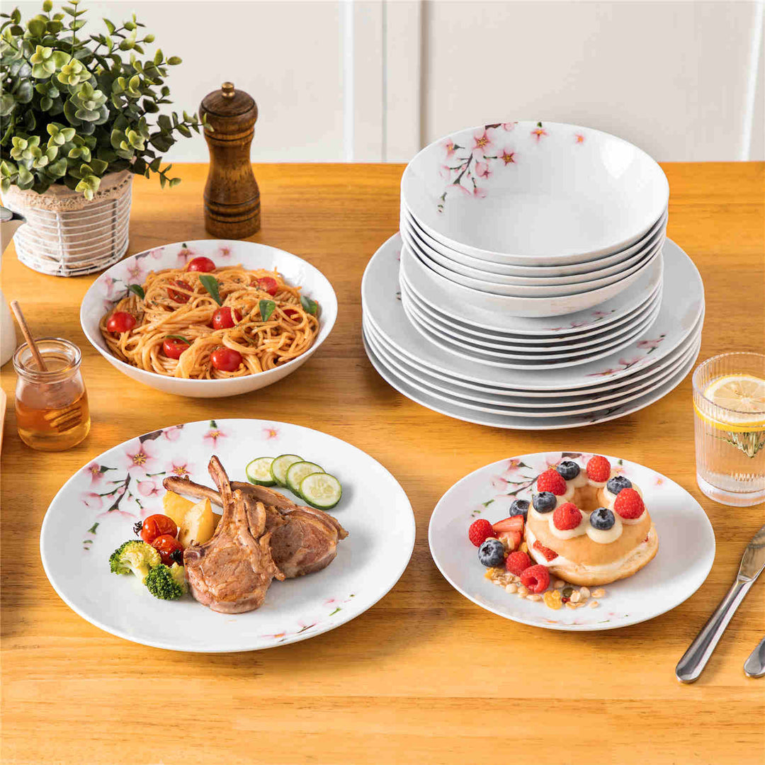 Annie クエンチセット Annie 18-Piece Round Dinnerware Set – Sakura Design in Porcelain
