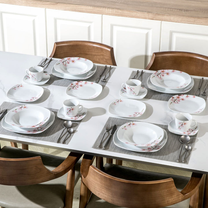 Annie 30-Piece Square Dinnerware Set for 6 | MALACASA