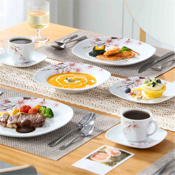 Annie 30-Piece Dinnerware Set | Sakura Design | Off-White Porcelain