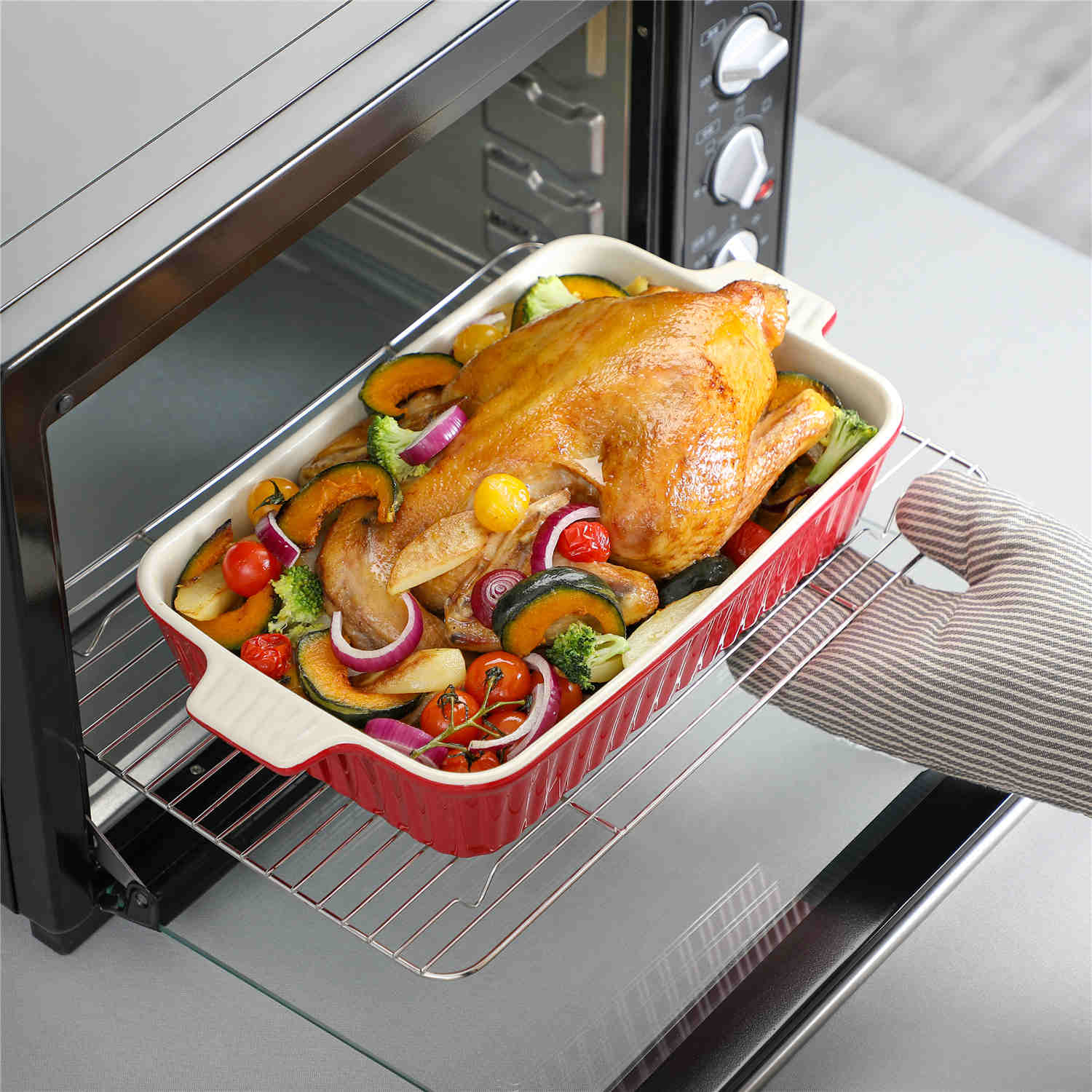 Bake Kitchen Red MALACASA Bakeware Set Red Baking Dishes