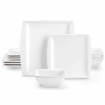 Blance 12 Piece Dinnerware Set with Dinner & Dessert Plates and Bowls#color_ivory-white