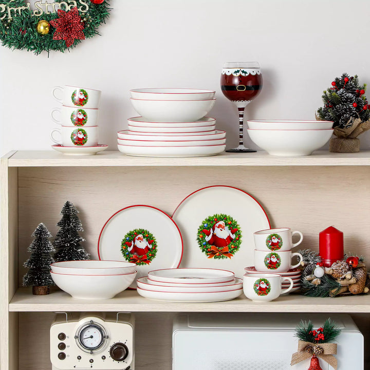 Set Di 4 Piatti Natalizi Susan's Choice, Diametro 26 Cm, Decorati Con Babbo Natale, Per Tavola Festiva