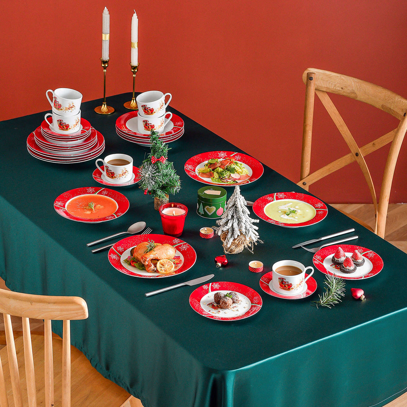 Christmasdeer 30 Piece Dinnerware Set