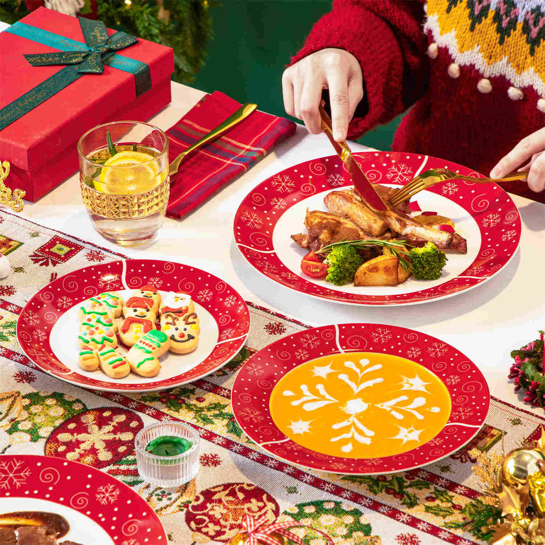 Christmas Tree 18-Piece Dinnerware Set – Vibrant Holiday Tableware