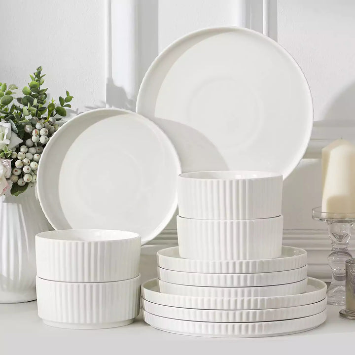 Celeste 12-Piece Porcelain Dinnerware Set for 4 | MALACASA