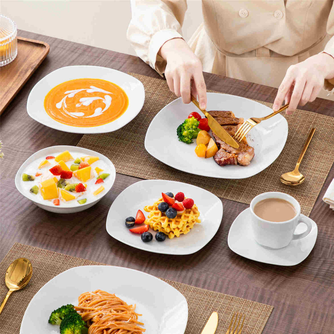 Elisa 36-Piece Porcelain Dinnerware Set | Off-White