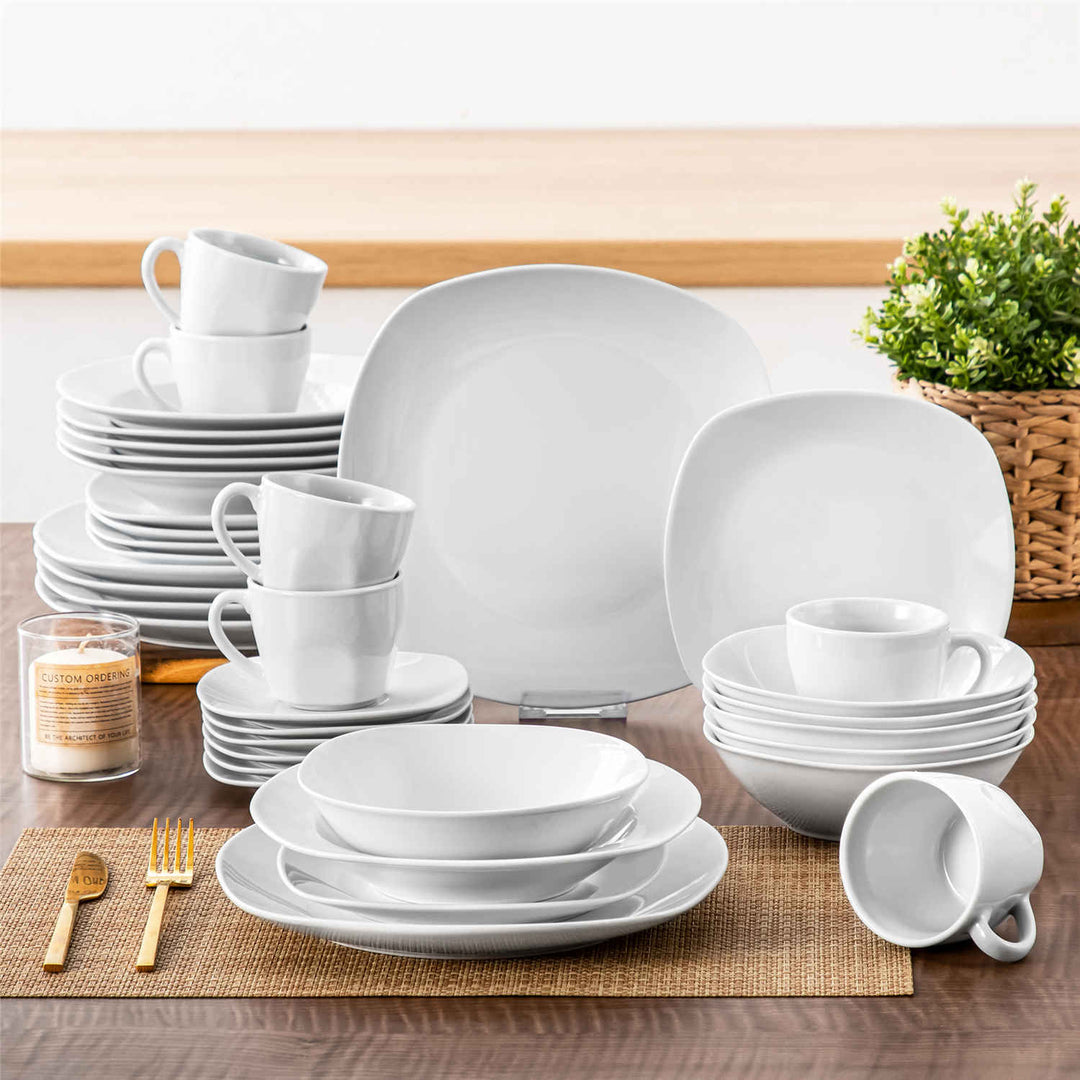 Elanze Designs Set Stoviglie In Ceramica Maculata 16 Pezzi – Gres Smaltato, Servizio 4 Persone