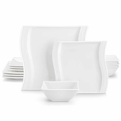 Flora 12 Piece Dinnerware Set with Dinner & Dessert Plates and Bowls#color_ivory-white
