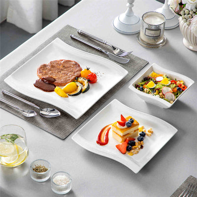 Flora 12 Piece Dinnerware Set with Dinner & Dessert Plates and Bowls#color_ivory-white