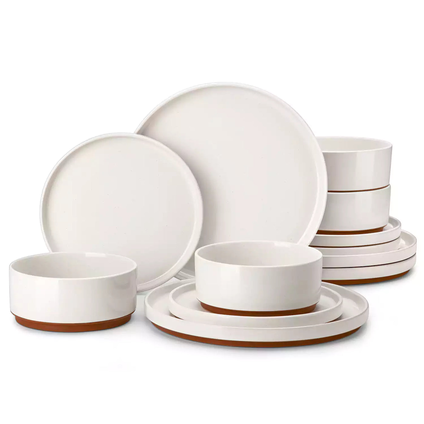 LEAH Stoneware 12-Piece Dinnerware Set | Modern Everyday Tableware