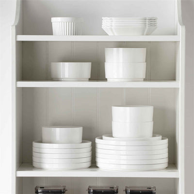 MALACASA Leah 18-Piece Porcelain Dinnerware Set – For Six, Featuring Modern Round Design and Clean Lines. Includes Plates and Bowls for a Timeless Look - Ivory White#color_ivory-white