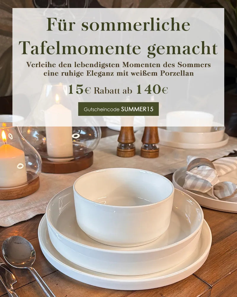 Bring a quiet elegance to the season's liveliest moments with white porcelain.