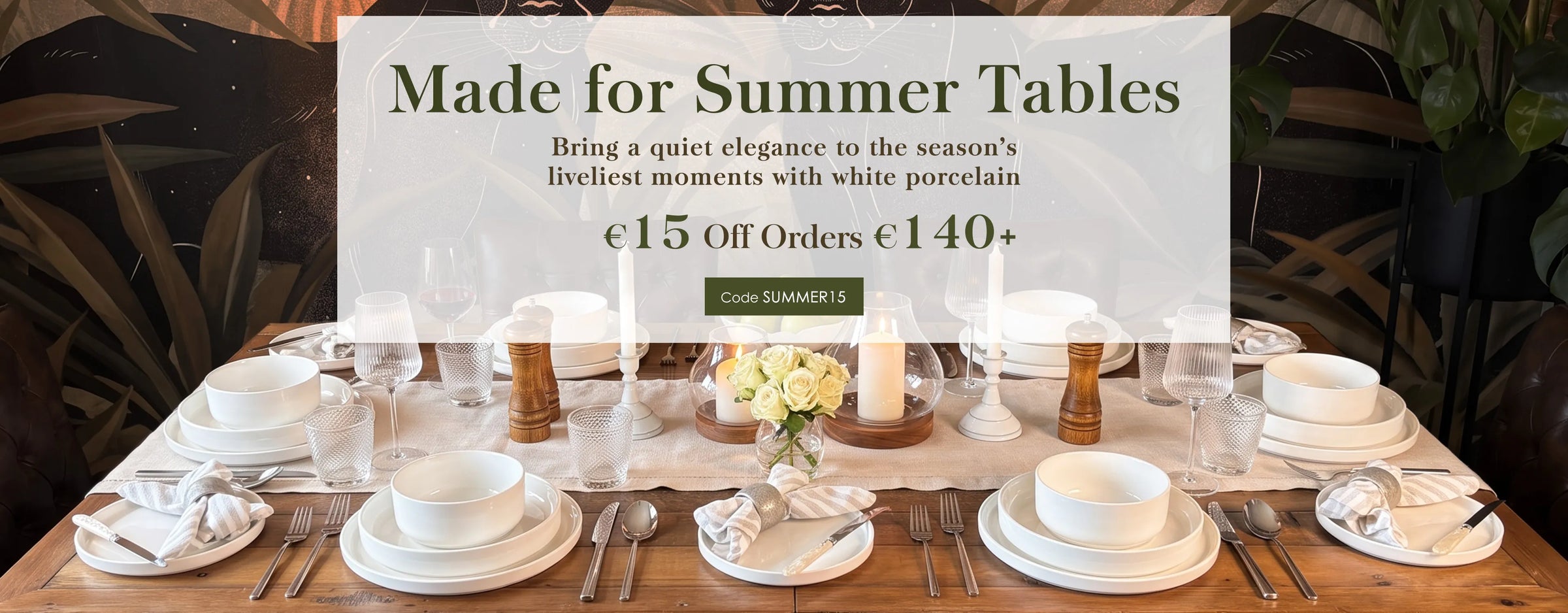 Bring a quiet elegance to the season's liveliest moments with white porcelain.