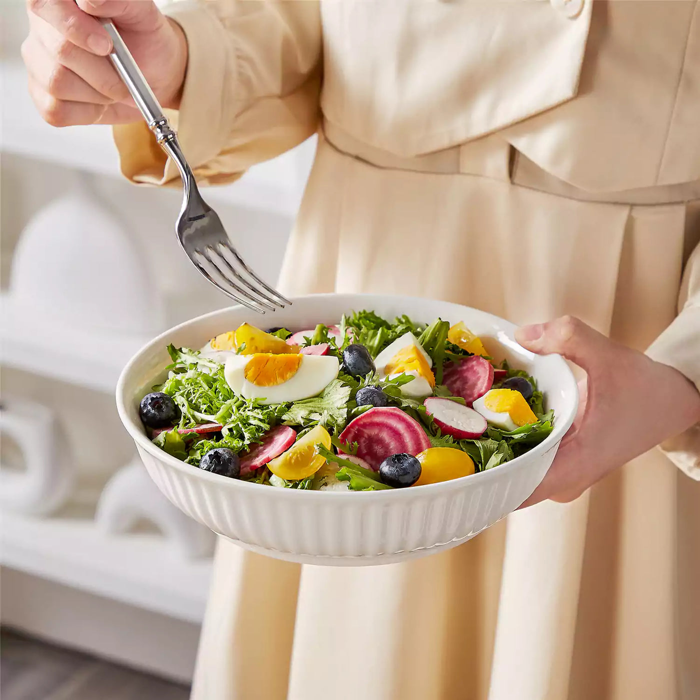 Leila 16 Piece Dinnerware Set - Ivory White#color_ivory-white