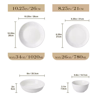 Leila 16 Piece Dinnerware Set - Ivory White#color_ivory-white