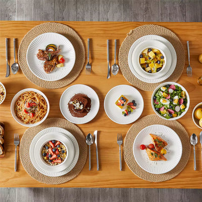 Leila 16 Piece Dinnerware Set - Ivory White#color_ivory-white