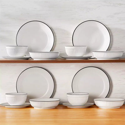 Leila 16 Piece Dinnerware Set - Black Trim#color_black-trim
