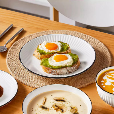 Leila 16 Piece Dinnerware Set - Black Trim#color_black-trim