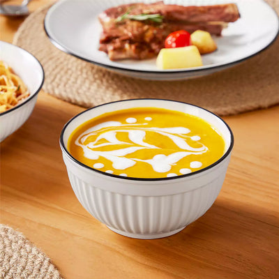 Leila 16 Piece Dinnerware Set - Black Trim#color_black-trim